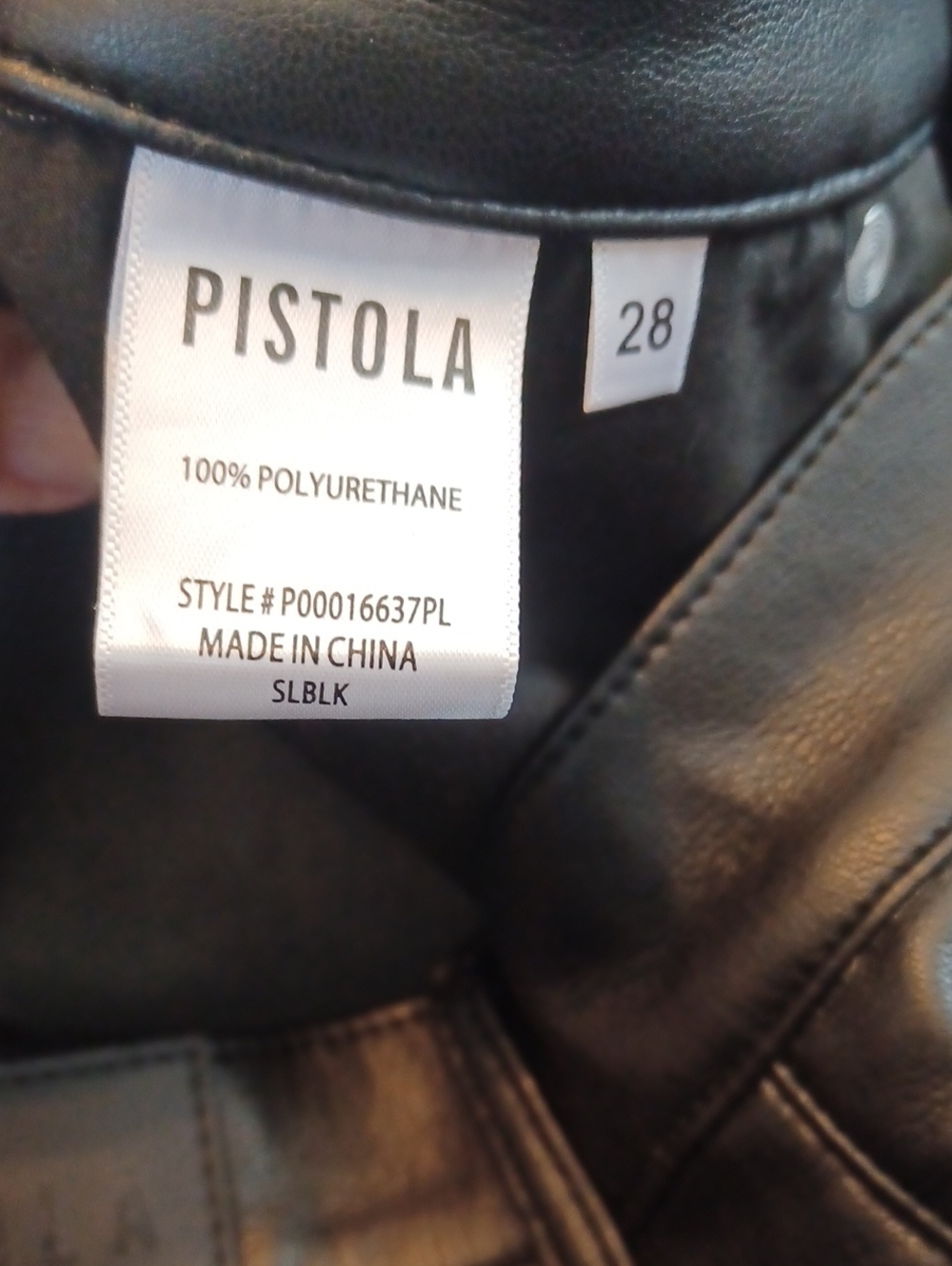 Pistola Black Lennon  Vegan Leather Jeans High Rise Sz.28. L.28". R-12".  EUC! - Picture 5 of 10